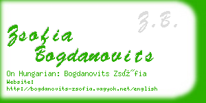 zsofia bogdanovits business card